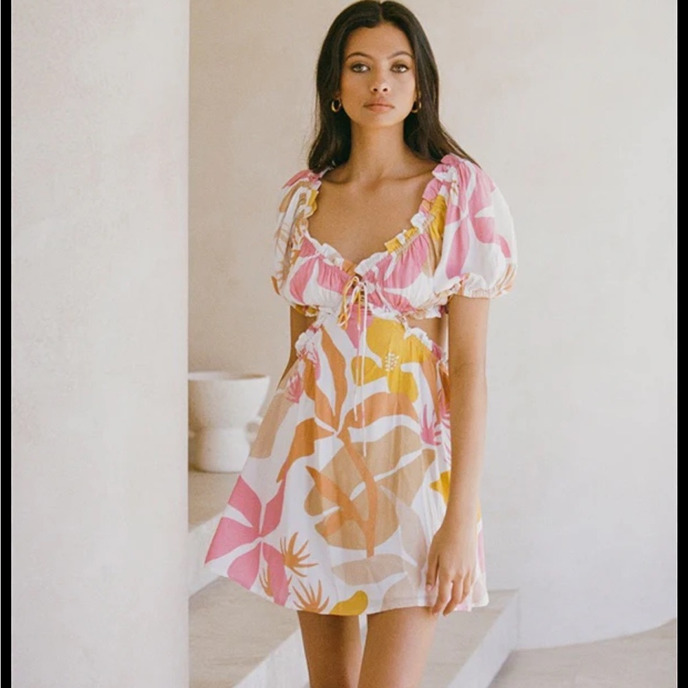 Sabo Skirt Pink and Orange Mini Dress